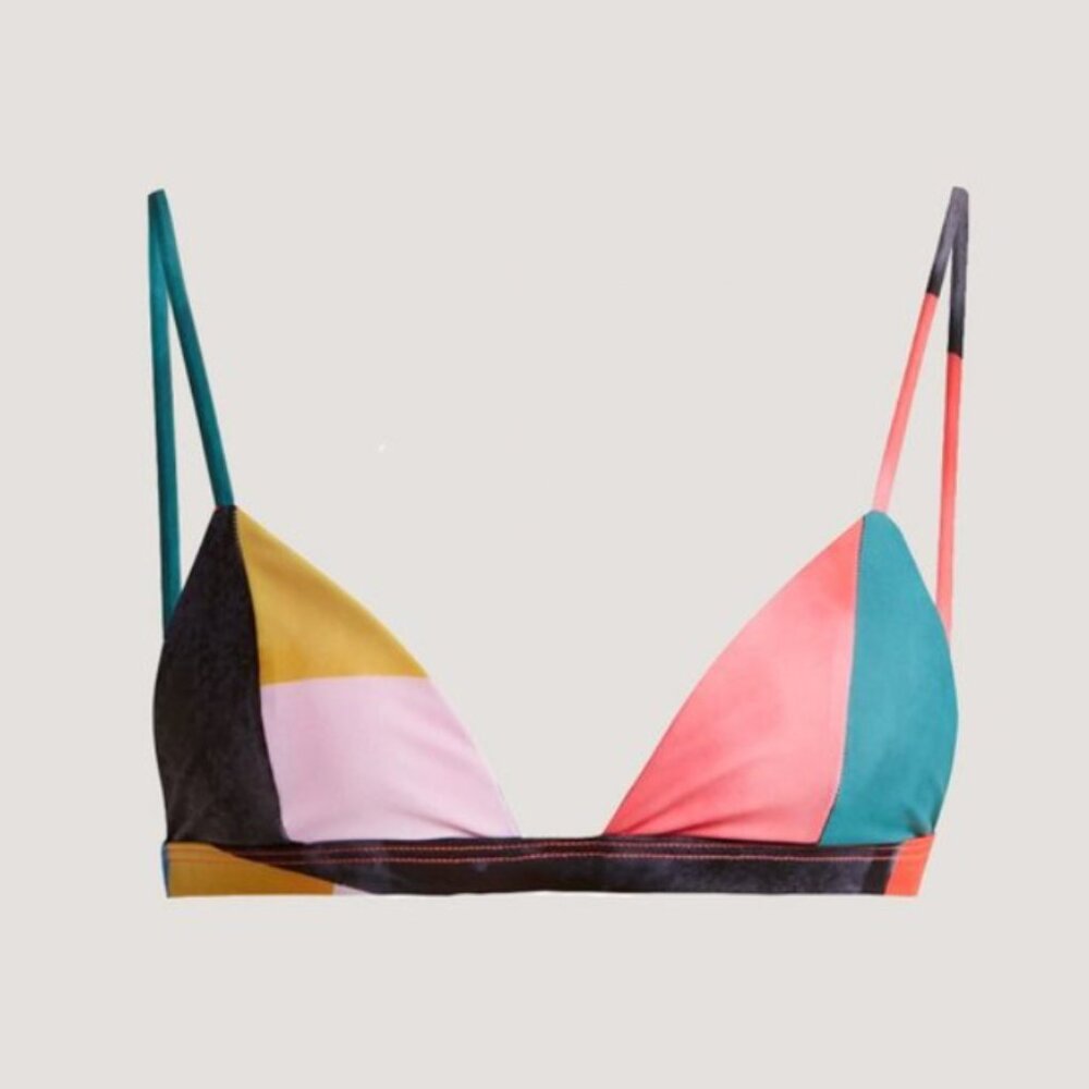 NWT Mara Hoffman Swim Astrid Bikini Top Womens XL Blue Multi - Picture 6 of 13